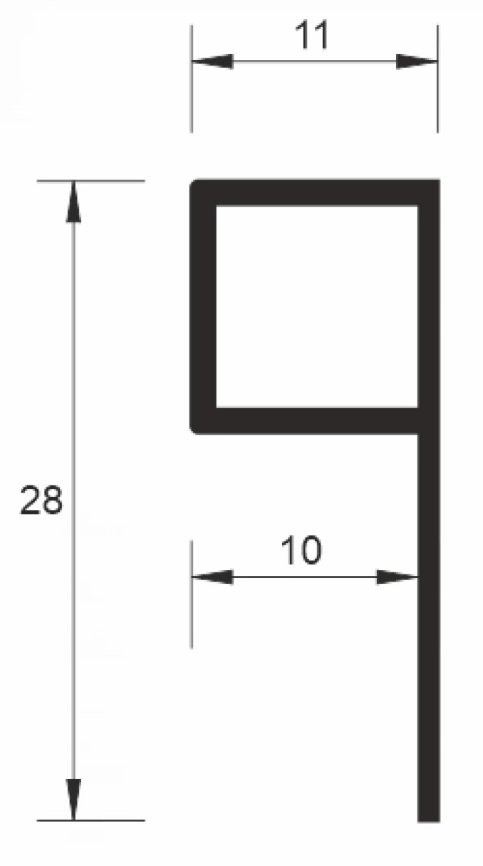 Al-lajsna završna - kocka 10mm.2.7m sjajna