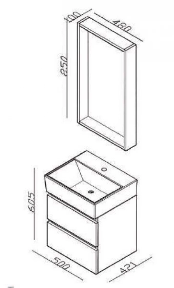 Ormarić LINEART PLAZA 500 navarro sa lavaboom