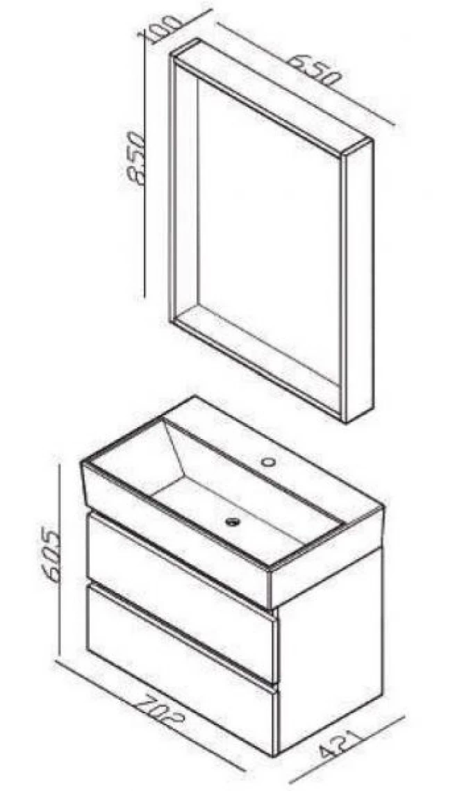 Ormarić LINEART PLAZA 700 navarro sa lavaboom