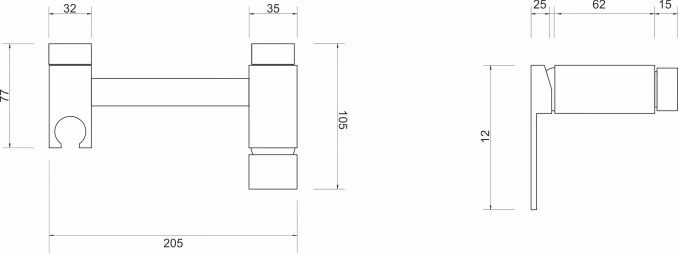 Baterija za tuš kabinu MINOTTI QUADRA