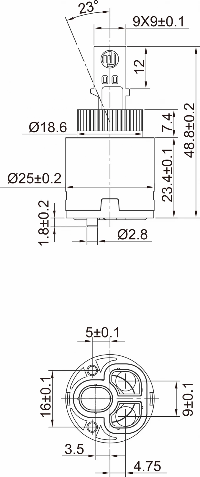 Mješač MINOTTI ø25mm Quadra