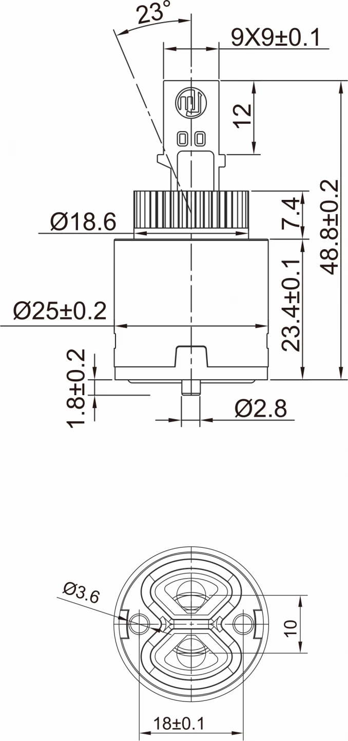 Mješač MINOTTI ø25mm za hladnu vodu 4005