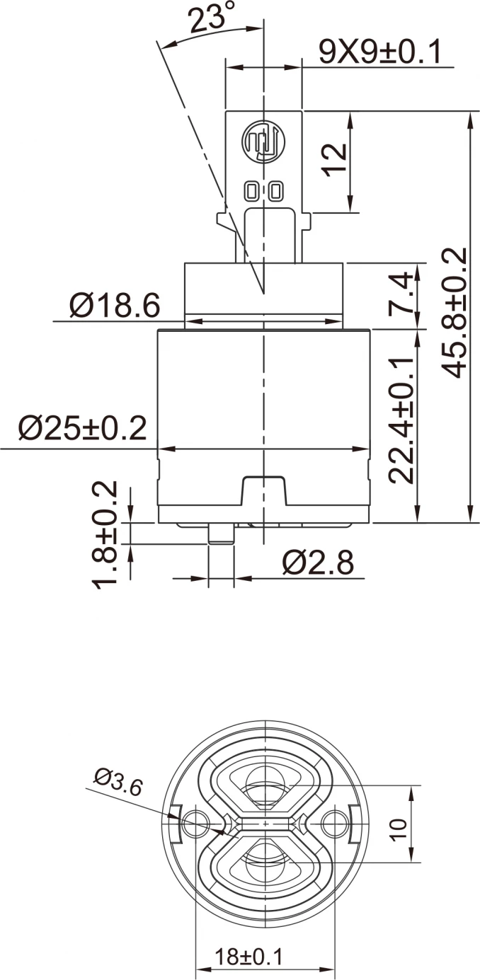 Mješač MINOTTI ø25mm za hladnu vodu 4008