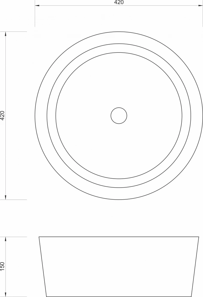 Lavabo nadgradni MINOTTI ODELISSE ROUGH fi400x150 mermerni