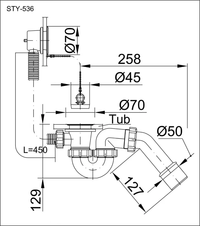 Odliv preliv STYRON komplet