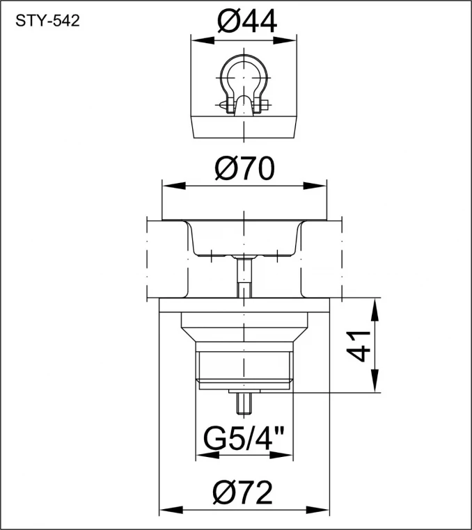 Pileta STYRON 5/4xØ70 sa inox resetkom Ø70