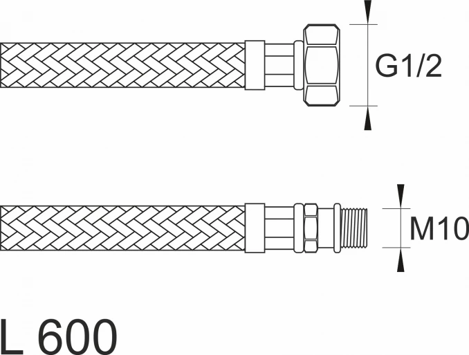 Brinoks crijevo SBA baterijsko F1/2"x M10 600