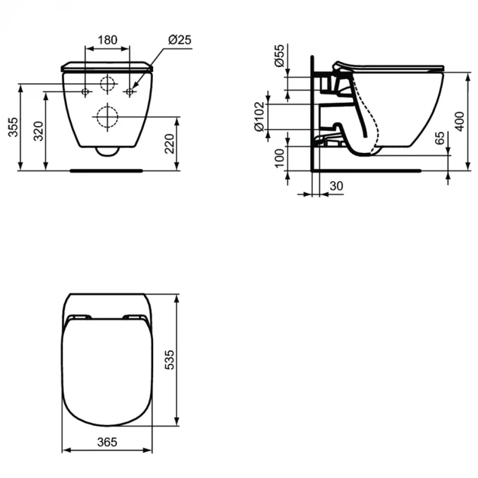 WC Šolja konzolna IDEAL STANDARD TESI AQUABLADE sa daskom softclose