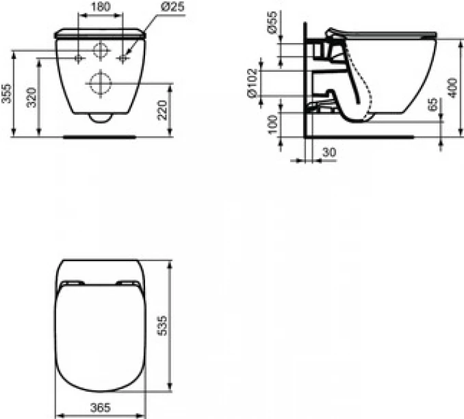 WC Šolja konzolna IDEAL STANDARD TESI Aquablade sa daskom