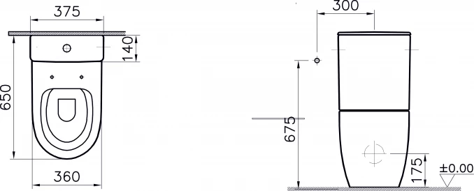 Monoblok VITRA SENTO RIM-EX sa soft close slim duroplast wc daskom