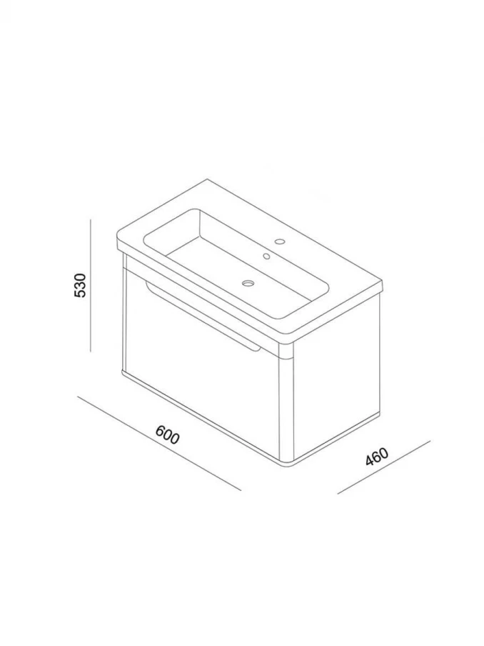 Ormarić LINEART WING 600 white sa lavaboom