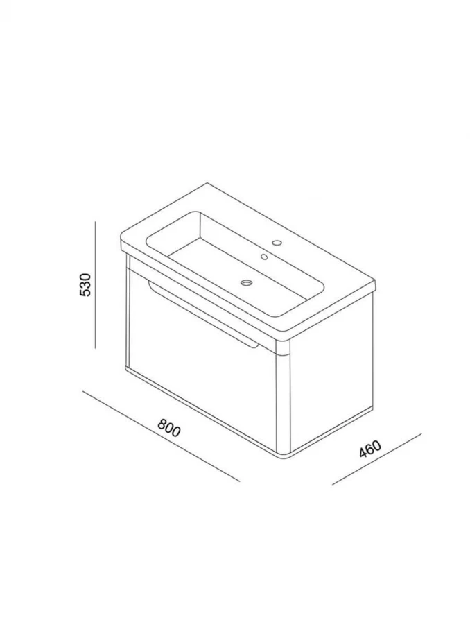 Ormarić LINEART WING 800 cadiz sa lavaboom