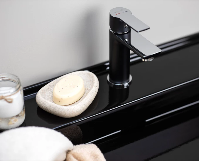 Baterija za lavabo MINOTTI STELA crna / hrom bez POP-UP