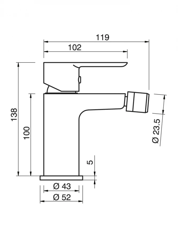 Baterija za bide MINOTTI STELA crna / hrom