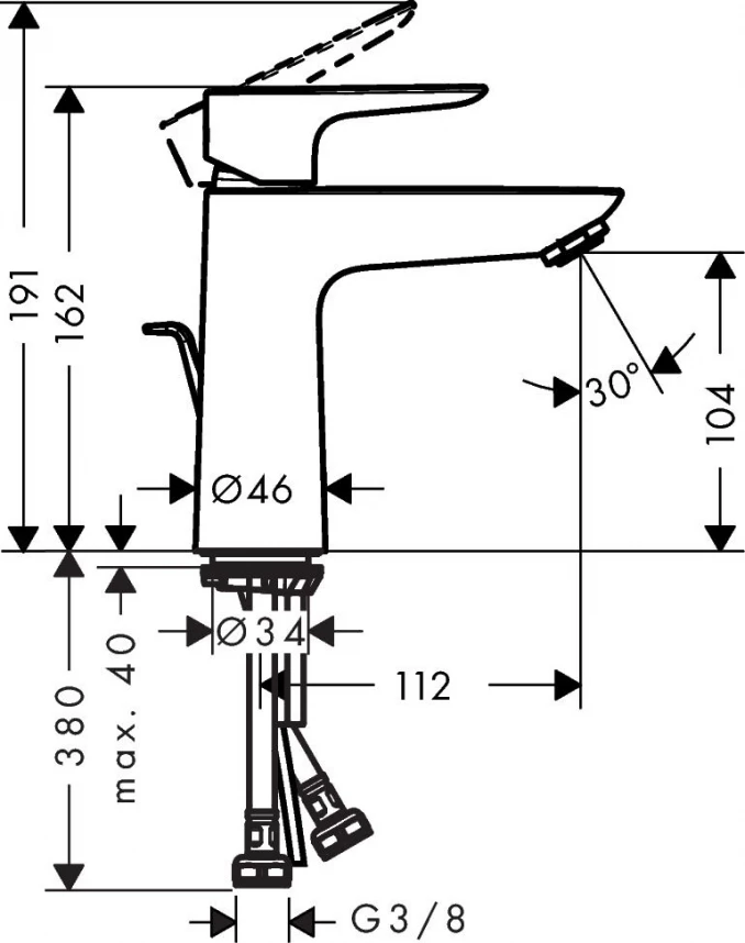 Baterija za lavabo HG TALIS E 110