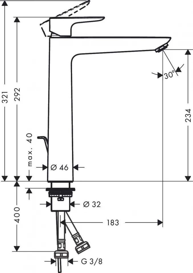 Baterija za lavabo HG TALIS E 240