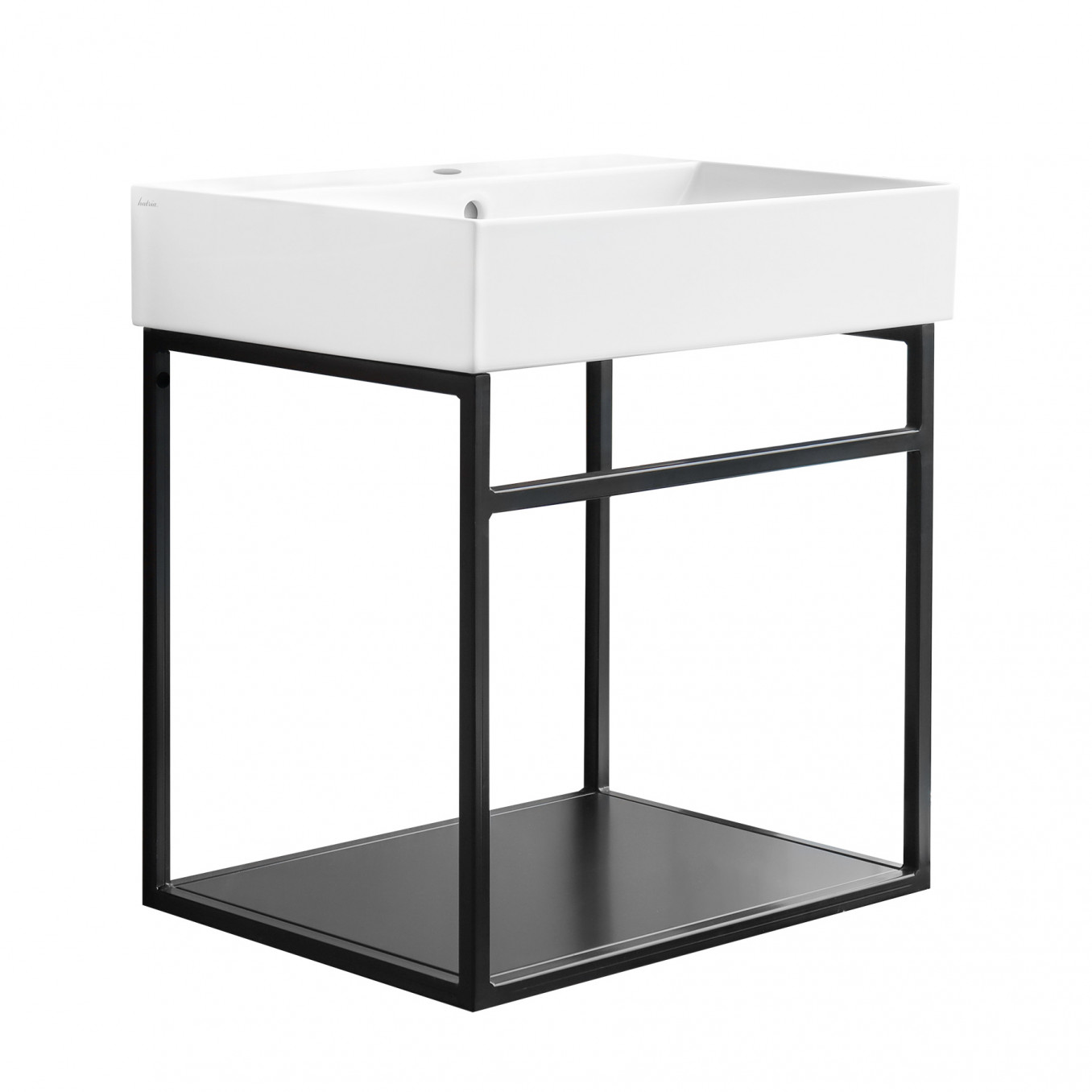 Lavabo sa postoljem HATRIA BAHIA_13 80x46.5 crno metalno - konzolno