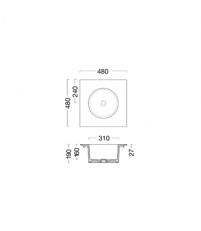 Lavabo COLAVENE SKYLAND 48x48 bijela sjaj