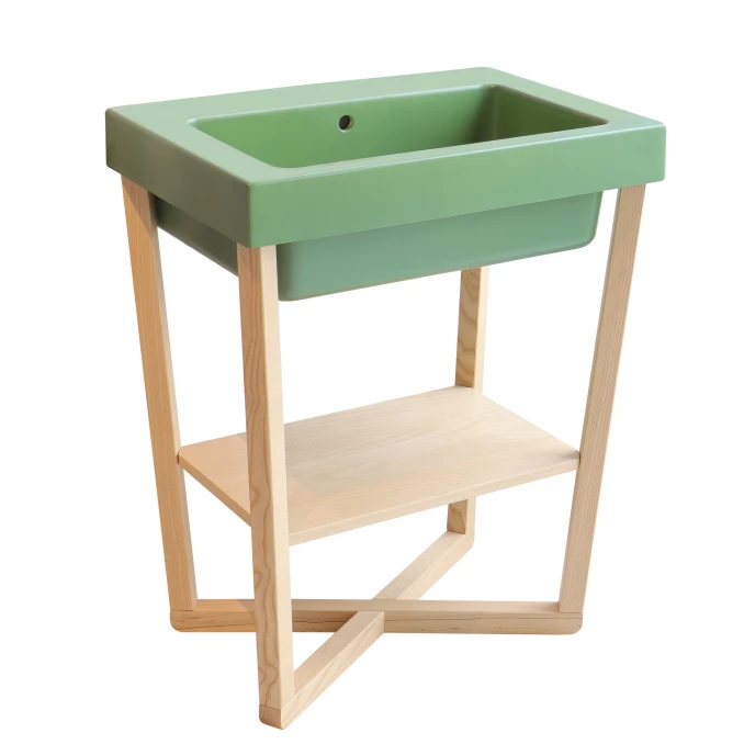 Lavabo sa postoljem COLAVENE ALAQUA verde bamboo mat 70x50