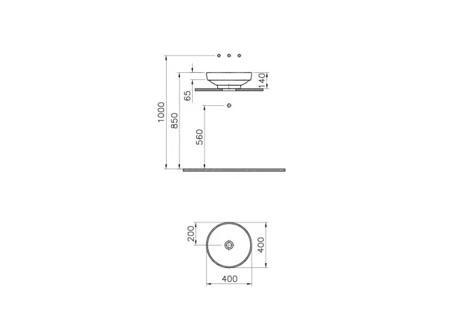 Lavabo nadgradni VITRA Water jewles Ø40cm beli