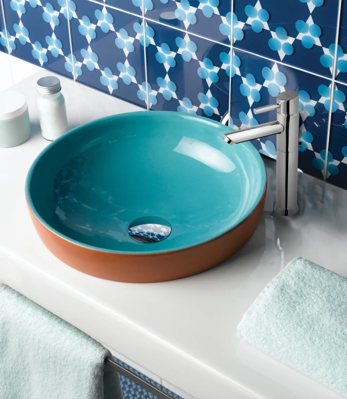 Lavabo nadgradni VITRA Water jewles Ø40cm turquoise