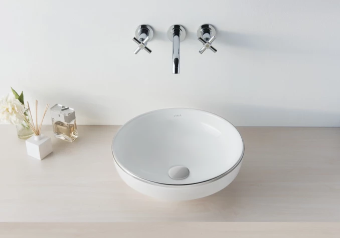 Lavabo nadgradni VITRA Water jewles Ø40cm platina