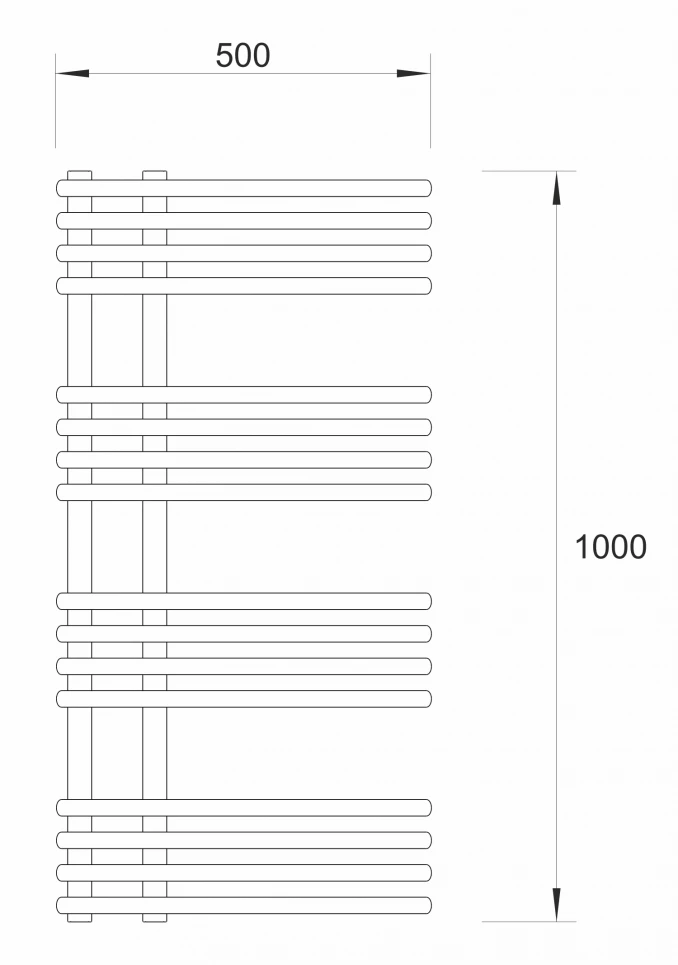 Sušač WARME ROER 500x1000 hrom