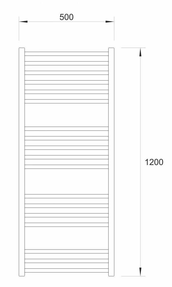 Sušač WARME SAAR 500x1200 mat crni