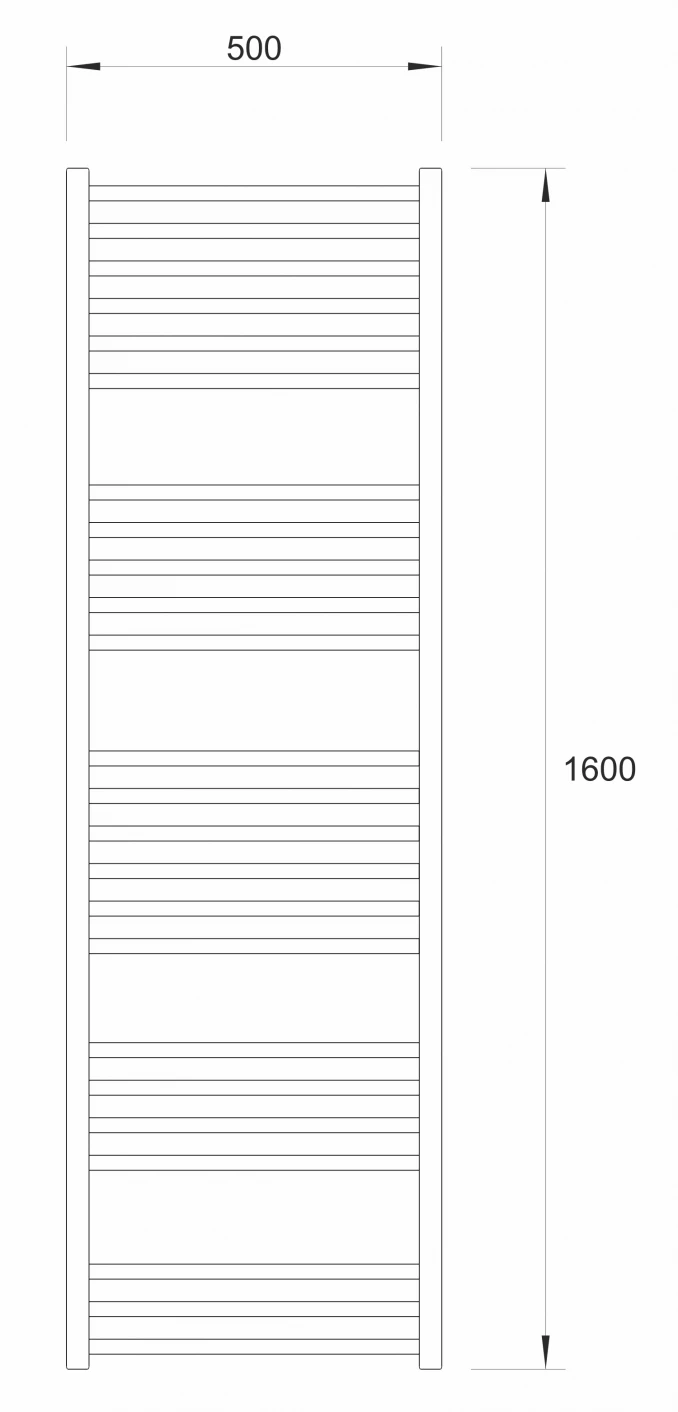 Sušač WARME SAAR 500x1600 mat crni