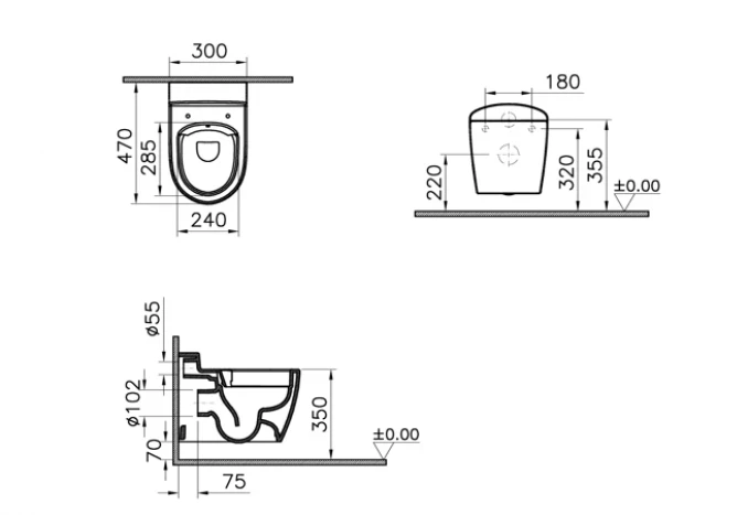 Konzolna wc šolja VITRA SENTO KIDS 47cm - bez wc daske