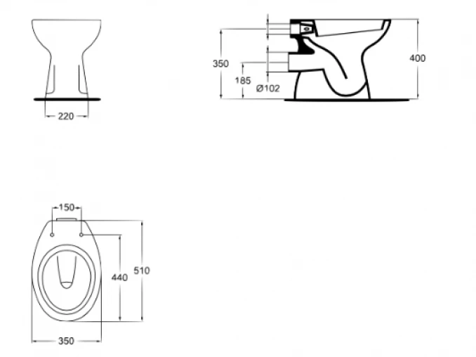 Wc šolja IDEAL STANDARD VASO baltik