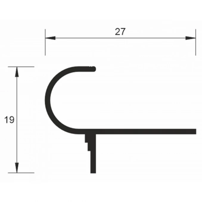 Al-lajsna PROFIL M za stepenište 10mm obla