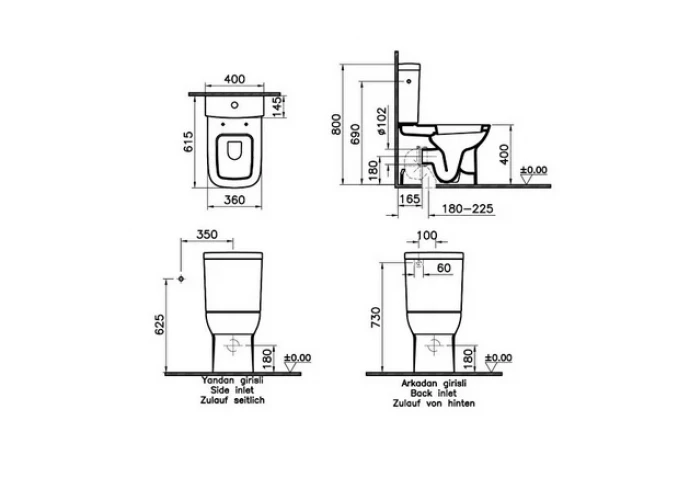 Monoblok VITRA S20 sa duroplast wc daskom vario BTW