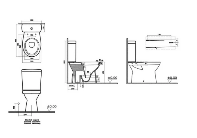 Monoblok VITRA S20 ROUND sa WC daskom skriveno kačenje simplon