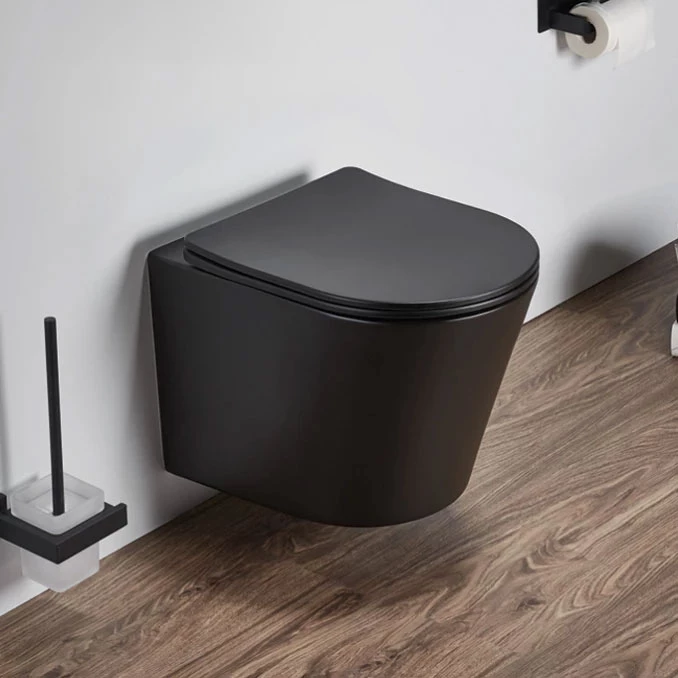 Konzolna šolja MINOTTI rimless mat crna sa soft close wc daskom