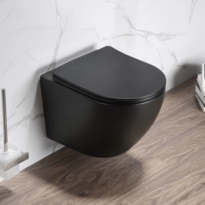 Konzolna Šolja MINOTTI rimless mat crna sa soft close wc daskom