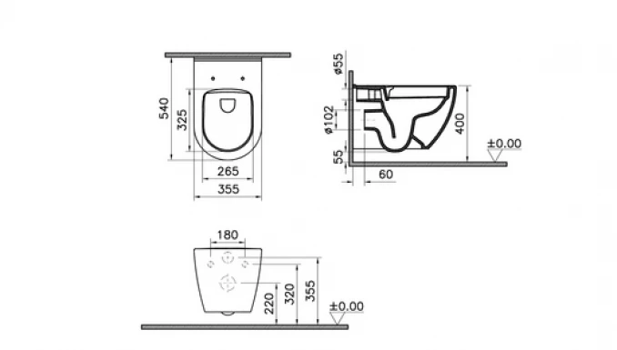 Konzolna šolja VITRA MiaR SmoothFlush