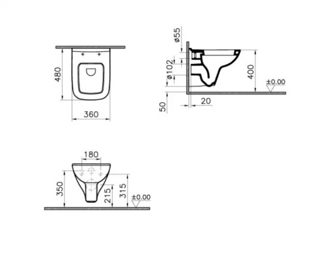 Konzolna šolja VITRA S20 52cm sa bide funkcijom