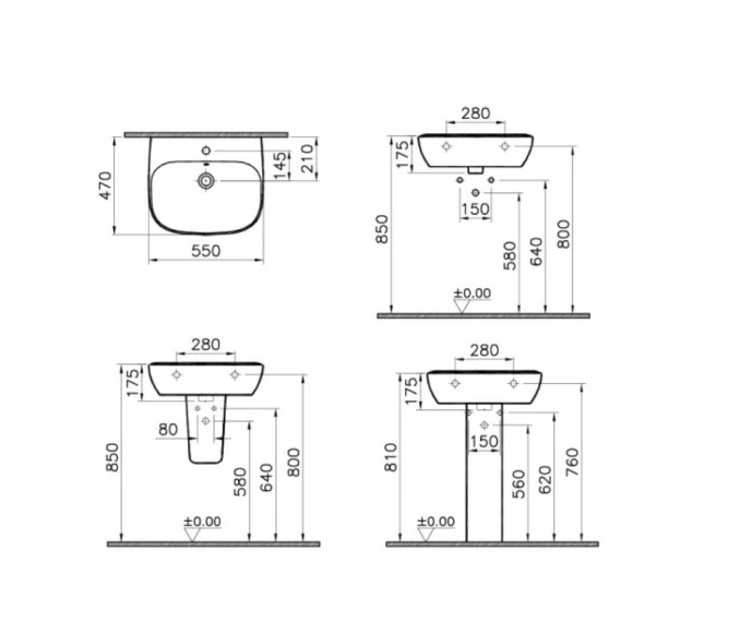 Lavabo VITRA ZENTRUM 60x50cm