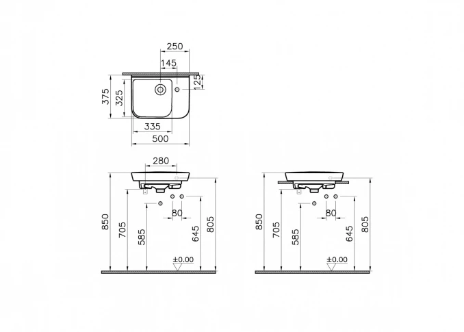 Lavabo VITRA SENTO 50x37,5cm