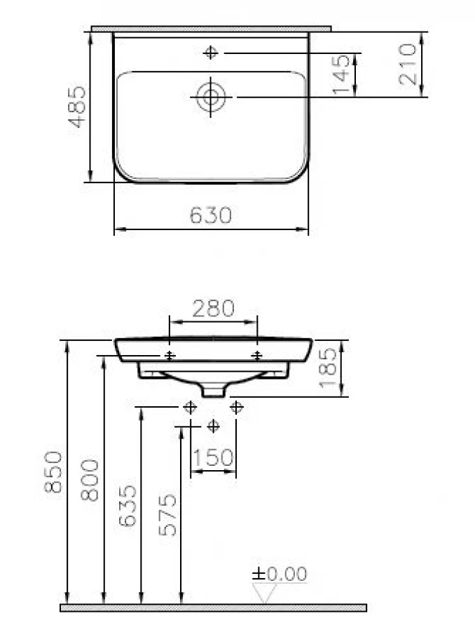 Lavabo VITRA SENTO 63x48,5cm