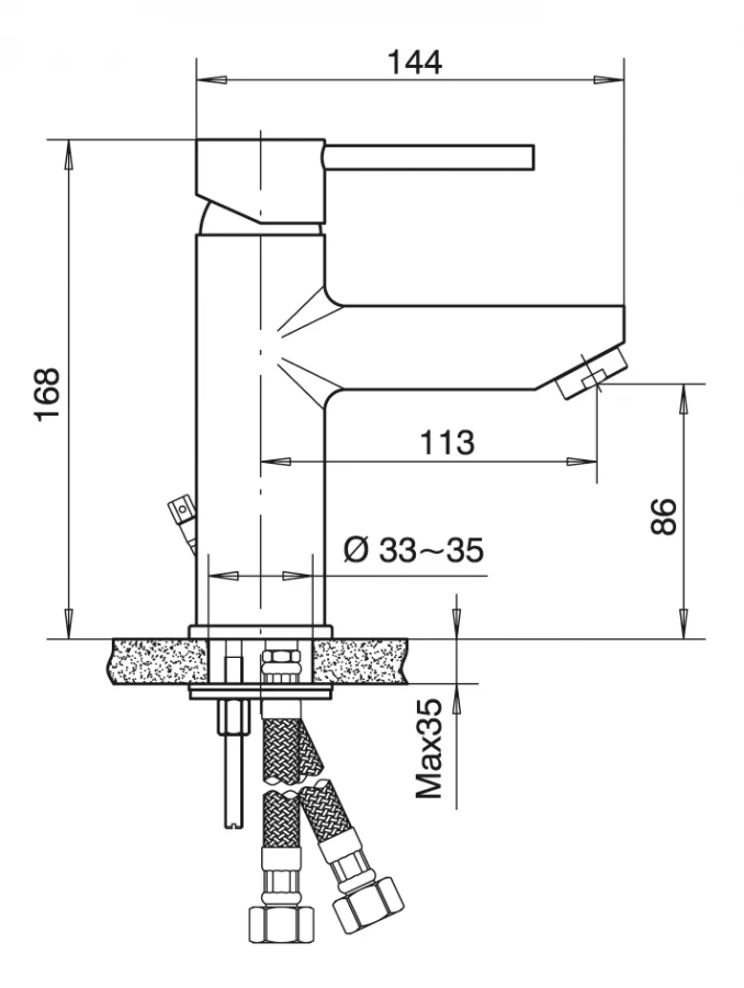 Baterija za lavabo MINOTTI TUBO