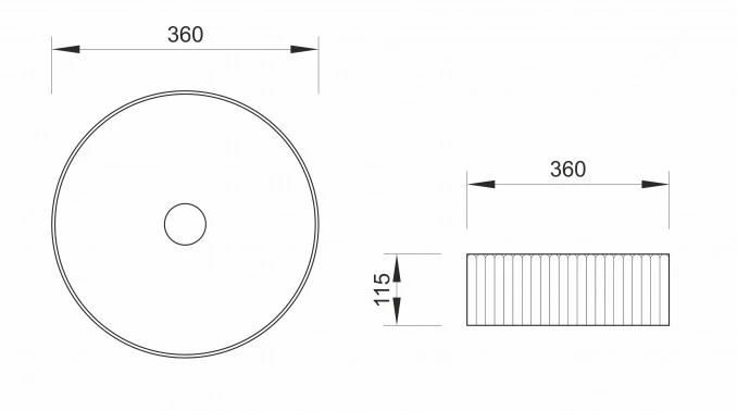 Lavabo nadgradni MINOTTI 360x360x120