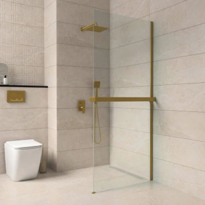 Walk-in COPEN MONTE SUPERIORE 800x2000. 8mm staklo. polica i držač brušeno zlato