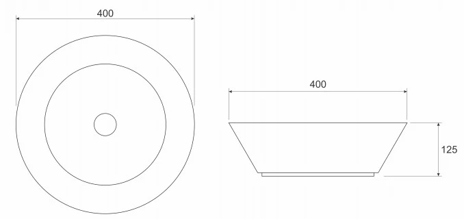 Metalni lavabo COPEN nadgradni 400x125mm brušeni mesing