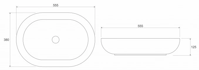 Metalni lavabo COPEN nadgradni 555x360x114mm brušeni mesing