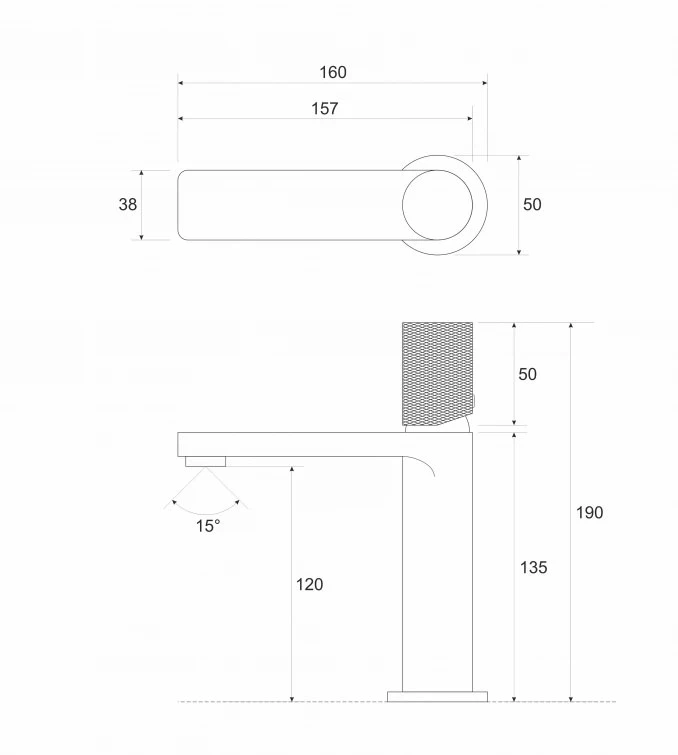 Baterija za lavabo COPEN NOOK GRIP brušeno zlato