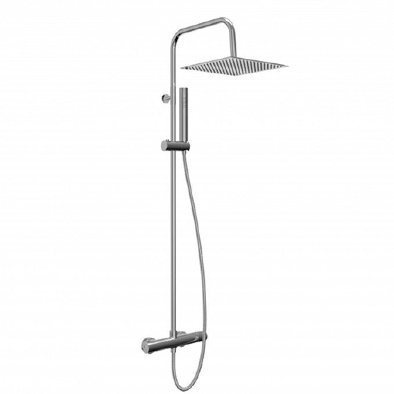 Baterija i usponski tuš COPEN NOOK hrom četvrtasti set