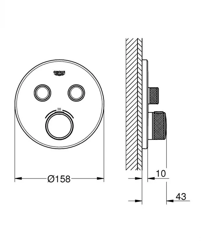 Baterija za lavabo GROHE EUROCUBE XL