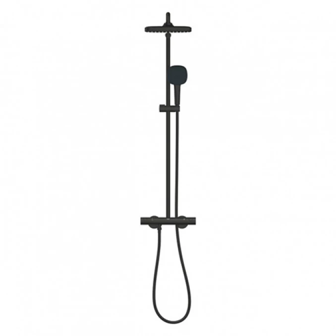 Termostatska baterija sa uspons tušem GROHE TEMPESTA SYSTEM 250 CUBE matte black